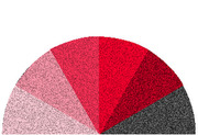 Partial pie or radial chart showing segments in varying shades of red, pink, and gray with no visible labels.