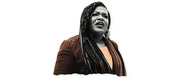 Stylized editorial illustration of a woman with long braids wearing a textured brown jacket, rendered in a duotone black-and-white with color accent style.