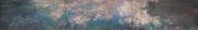 A wide panoramic Impressionist painting of water lilies and cloud reflections on a pond, resembling Monet's Water Lilies series.