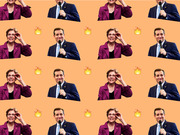 Repeating pattern of photos of Elizabeth Warren and Ted Cruz alternating with fire emojis on an orange background, used as decorative editorial art.