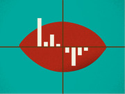 Editorial illustration combining a football shape with a bar chart graphic on a teal background, symbolizing NFL data journalism.