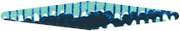 Abstract decorative illustration showing a jagged or serrated shape with blue and teal tones suggesting a stylized landscape or data-inspired graphic element.