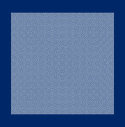 A dense grid of small white dots on a blue background, likely representing a large quantity such as people or units in an icon-driven infographic.