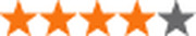 A five-star rating graphic showing approximately four and a half stars filled in orange with the last half star in gray.