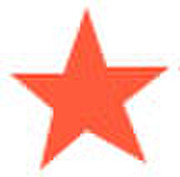 A single coral or salmon-colored five-pointed star on a white background.