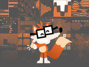 FiveThirtyEight mascot fox wearing glasses posed in front of a collage of orange-toned data visualizations including maps, charts, and flow diagrams.