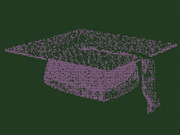 ASCII art image made of green and pink characters on a dark green background, forming the shape of a car or vehicle.