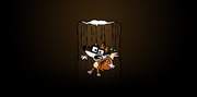 Cartoon illustration of a panicked fox character falling or being squeezed through a dark narrow chute or hollow log with snow at the top.