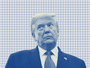 Blue-tinted editorial illustration of a man in a suit with an American flag pin against a grid background, styled in FiveThirtyEight's signature graphic treatment.