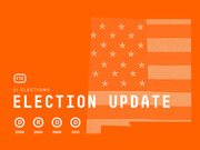 FiveThirtyEight Election Update graphic with an American flag illustration and past presidential election results for a state shown as D/R icons for 2000-2012.
