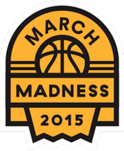 March Madness 2015 logo badge with a basketball graphic in gold and dark colors.