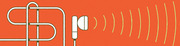 Editorial illustration on an orange background showing tangled earbuds on the left and a single earbud emitting sound waves on the right.
