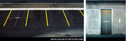 Editorial infographic showing a parking lot and a door with measurement arrows illustrating that carrying an illegal gun results in 5 years or 260 weeks in federal prison.