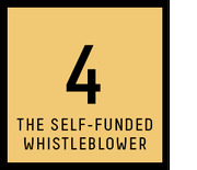 Number 4 graphic labeling 'The Self-Funded Whistleblower' on a gold background, part of a ranked list.