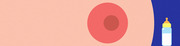 Editorial illustration showing a stylized breast and a baby bottle icon on a blue background, likely accompanying an article about breastfeeding.
