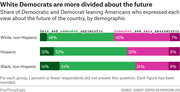 Stacked bar chart showing optimism vs pessimism about the country's future among Democratic and Democrat-leaning Americans by race and ethnicity.