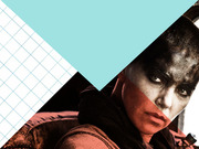 Editorial illustration featuring a close-up of a gritty, face-painted warrior character overlaid with geometric teal and grid-pattern shapes in FiveThirtyEight style.