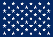 Blue background with rows of white stars arranged in a staggered pattern, resembling the canton of the United States flag.
