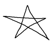 A simple hand-drawn style five-pointed star outline drawn with a single continuous line.
