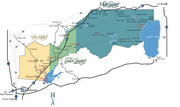 Regional map of the Sierra Nevada foothills and Lake Tahoe area showing zones including The Valley, Gold Country, High Country, and Lake Tahoe with cities and highways labeled.