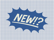 Comic-style burst graphic with the word NEW!? on a grid paper background, used as decorative editorial art.
