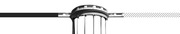 Black and white editorial illustration of a classical columned rotunda, likely representing the White House, with a diagonal hatched line extending to the right.