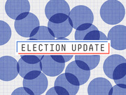 Decorative FiveThirtyEight Election Update header graphic with overlapping blue circles on a grid background and a red-and-blue bordered text box.