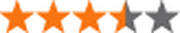 A five-star rating graphic showing approximately four and a half stars filled in orange with the last star partially gray.