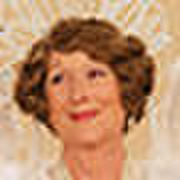 Illustrated portrait of a person with curly brown hair against a light background.