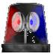 A small illustration of a police siren or emergency light with red and blue flashing lights on a dark base.