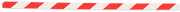 A diagonal red and white striped bar or barrier graphic, resembling a warning or construction barrier pattern.