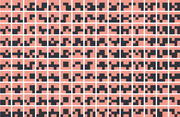 A grid of small pixel-art icons in salmon pink and dark charcoal, each showing a unique abstract blocky shape arranged in rows and columns.
