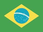 The flag of Brazil featuring a green background, yellow diamond, blue circle, and the motto Ordem e Progresso.