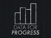 Logo for Data for Progress featuring a white outlined bar chart icon above the organization name on a dark textured background.