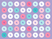 Grid of colorful circles in pink, teal, and white on a purple background, each containing a purple percent sign, used as decorative editorial art.