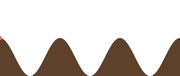 Abstract decorative illustration showing a repeating brown wave or hill pattern with a small pink dot on the left peak, likely used as editorial art.