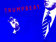 Stylized blue-toned editorial illustration of Donald Trump with the word TRUMPBEAT in red letters, used as a FiveThirtyEight series header.