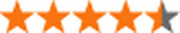 A five-star rating graphic showing approximately 4.5 out of 5 stars in orange and gray.