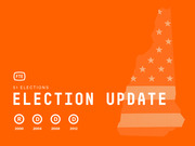 FiveThirtyEight 51 Elections Election Update graphic for New Hampshire showing party wins (R/D) from 2000 to 2012 over a state silhouette with American flag stars and stripes.