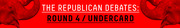 Red banner graphic with two elephant heads flanking bold text reading The Republican Debates: Round 4 / Undercard