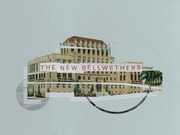 Editorial collage illustration featuring a vintage building image with the title text 'The New Bellwethers' overlaid in red letters on a pale teal background.