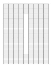 A grid of squares with a white cutout forming the shape of the letter U, likely representing a unit chart or icon grid with a portion removed.