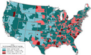 US choropleth map showing FH Foundation FIND FH heat map with familial hypercholesterolemia probability scores by 3-digit zip code, ranging from less than 1 in 500 to greater than 1 in 165.