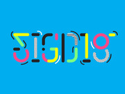 Colorful typographic logo spelling SIGDIG with fragmented, multi-colored geometric letterforms on a bright blue background.