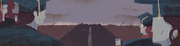 Editorial illustration showing graduates in mortarboard caps looking out at a long road stretching into a hazy horizon, suggesting uncertainty after graduation.