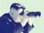 Blue-tinted editorial illustration of a man looking through binoculars against a grid paper background, used as decorative article art.