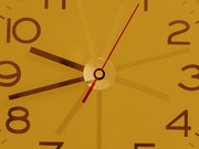 Close-up editorial illustration of a golden clock face with multiple overlapping hands suggesting the passage of time or multiple time zones.