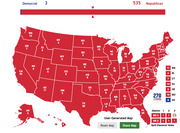 User-generated 270toWin electoral college map showing Republicans winning 535 electoral votes to Democrats' 3, with nearly all states colored red.