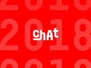 Red graphic with the word ChAt in white bold text centered over a repeating pattern of the year 2018 in darker red.